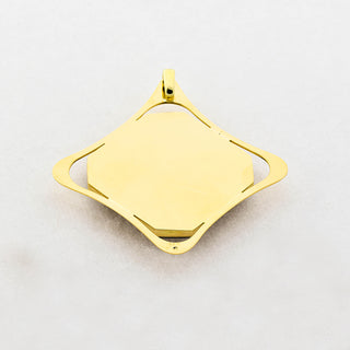 Alois Schmid Anhänger aus 585 Gelbgold mit Glas, nachhaltiger second hand Schmuck perfekt aufgearbeitet