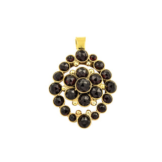 Anhänger aus 585 Gelbgold mit Granat, nachhaltiger second hand Schmuck perfekt aufgearbeitet