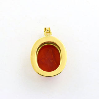 Korallenanhänger aus 585 Gelbgold, nachhaltiger second hand Schmuck perfekt aufgearbeitet