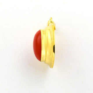 Korallenanhänger aus 585 Gelbgold, nachhaltiger second hand Schmuck perfekt aufgearbeitet