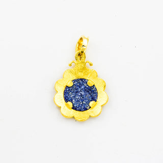 Anhänger aus 750 Gelbgold mit Lapislazuli, nachhaltiger second hand Schmuck perfekt aufgearbeitet