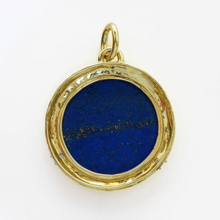 Anhänger Eule aus 585 Gelbgold mit Lapislazuli und Brillant, nachhaltiger second hand Schmuck perfekt aufgearbeitet