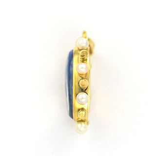 Anhänger aus 585 Gelbgold mit Mondstein und Perle, nachhaltiger second hand Schmuck perfekt aufgearbeitet