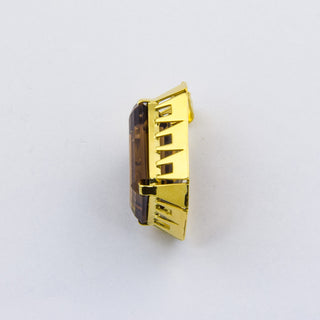 Anhänger aus 585 Gelbgold mit Rauchquarz, nachhaltiger second hand Schmuck perfekt aufgearbeitet