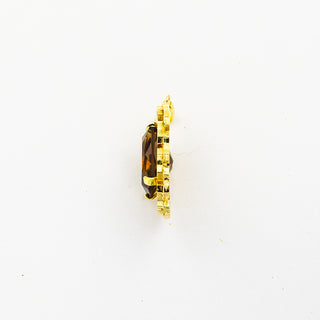 Anhänger aus 585 Gelbgold mit Rauchquarz, nachhaltiger second hand Schmuck perfekt aufgearbeitet