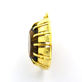 Anhänger aus 585 Gelbgold mit Rauchquarz, nachhaltiger second hand Schmuck perfekt aufgearbeitet