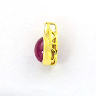 Rubinanhänger aus 585 Gelbgold mit Diamant und Brillant, nachhaltiger second hand Schmuck perfekt aufgearbeitet