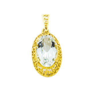 Anhänger aus 585 Gelbgold mit Topas, nachhaltiger second hand Schmuck perfekt aufgearbeitet