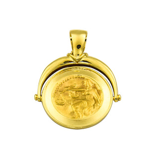 Kettenanhänger Waage aus 585 Gelbgold, nachhaltiger second hand Schmuck perfekt aufgearbeitet