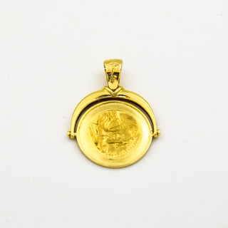 Kettenanhänger Waage aus 585 Gelbgold, nachhaltiger second hand Schmuck perfekt aufgearbeitet