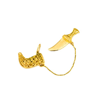 Anhänger Schwert aus 750 Gelbgold, nachhaltiger second hand Schmuck perfekt aufgearbeitet