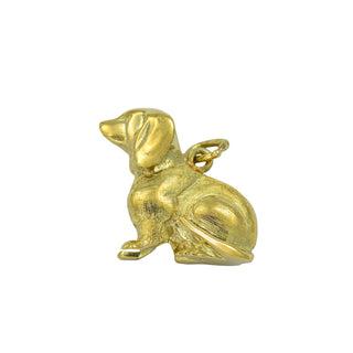 Anhänger Dackel aus 585 Gelbgold, nachhaltiger second hand Schmuck perfekt aufgearbeitet