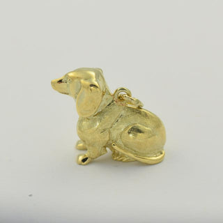 Anhänger Dackel aus 585 Gelbgold, nachhaltiger second hand Schmuck perfekt aufgearbeitet