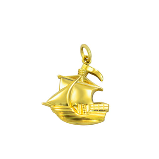 Anhänger Segelschiff aus 585 Gelbgold, nachhaltiger second hand Schmuck perfekt aufgearbeitet