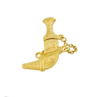 Anhänger Zeremoniendolch aus 750 Gelbgold, nachhaltiger second hand Schmuck perfekt aufgearbeitet