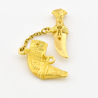 Anhänger Zeremoniendolch aus 750 Gelbgold, nachhaltiger second hand Schmuck perfekt aufgearbeitet