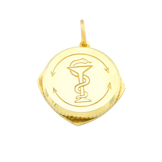 Anhänger SOS aus 585 Gelbgold, nachhaltiger second hand Schmuck perfekt aufgearbeitet