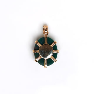 Anhänger aus 585 Roségold mit Heliotrop, nachhaltiger second hand Schmuck perfekt aufgearbeitet