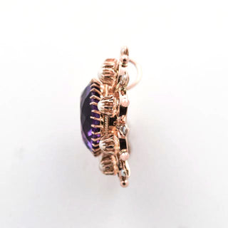 Anhänger aus 585 Rotgold mit Amethyst und Perle, nachhaltiger second hand Schmuck perfekt aufgearbeitet