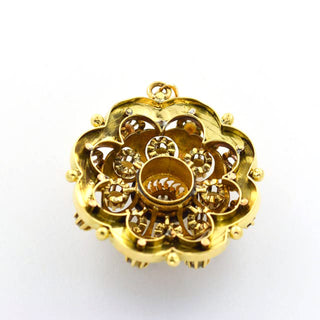 Perlenanhänger aus 800 Silber vergoldet mit Diamant, nachhaltiger second hand Schmuck perfekt aufgearbeitet