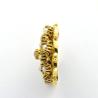 Perlenanhänger aus 800 Silber vergoldet mit Diamant, nachhaltiger second hand Schmuck perfekt aufgearbeitet