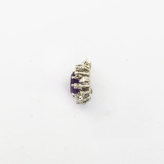 Anhänger aus 585 Weißgold mit Amethyst und Diamant, nachhaltiger second hand Schmuck perfekt aufgearbeitet