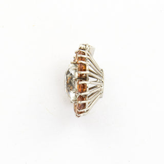 Anhänger aus 585 Weißgold mit Bergkristall und Zirkon, nachhaltiger second hand Schmuck perfekt aufgearbeitet