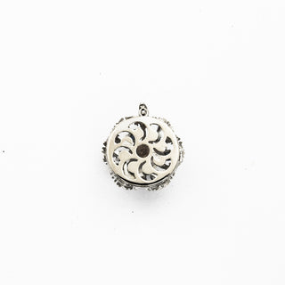 Anhänger aus 585 Weißgold mit Perle und Saphir, nachhaltiger second hand Schmuck perfekt aufgearbeitet