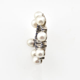 Perlenanhänger aus 750 Weißgold mit Saphir, nachhaltiger second hand Schmuck perfekt aufgearbeitet