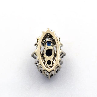 Saphiranhänger aus 585 Weißgold mit Brillant, nachhaltiger second hand Schmuck perfekt aufgearbeitet