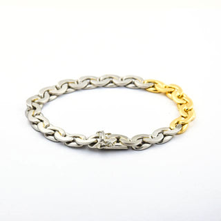 Apitzsch Ankerarmband aus 950 Platin/Gold, nachhaltiger second hand Schmuck perfekt aufgearbeitet