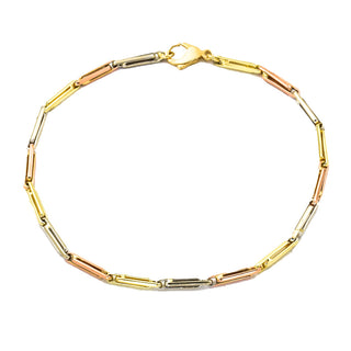 Armband aus 585 Gelb-, Rot- und Weißgold, nachhaltiger second hand Schmuck perfekt aufgearbeitet