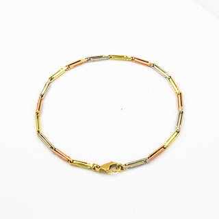 Armband aus 585 Gelb-, Rot- und Weißgold, nachhaltiger second hand Schmuck perfekt aufgearbeitet