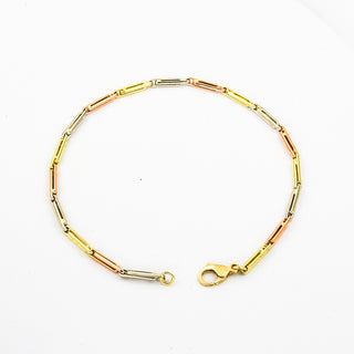 Armband aus 585 Gelb-, Rot- und Weißgold, nachhaltiger second hand Schmuck perfekt aufgearbeitet