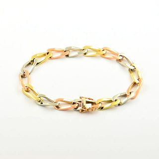 Armband aus 750 Gelb-, Rot- und Weißgold, nachhaltiger second hand Schmuck perfekt aufgearbeitet