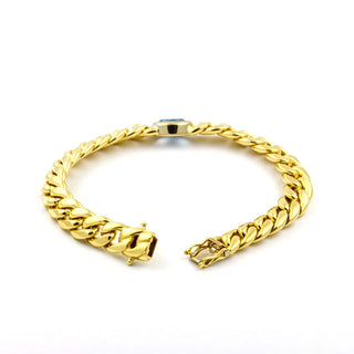 Quinn Armband aus 585 Gelb- und Weißgold mit Aquamarin, nachhaltiger second hand Schmuck perfekt aufgearbeitet