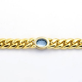 Quinn Armband aus 585 Gelb- und Weißgold mit Aquamarin, nachhaltiger second hand Schmuck perfekt aufgearbeitet