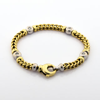 Brillantarmband aus 585 Gelb- und Weißgold, nachhaltiger second hand Schmuck perfekt aufgearbeitet