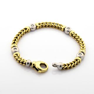 Brillantarmband aus 585 Gelb- und Weißgold, nachhaltiger second hand Schmuck perfekt aufgearbeitet