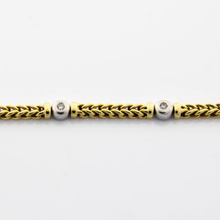 Brillantarmband aus 585 Gelb- und Weißgold, nachhaltiger second hand Schmuck perfekt aufgearbeitet