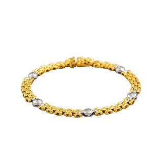 Brillantarmband aus 750 Gelb- und Weißgold, nachhaltiger second hand Schmuck perfekt aufgearbeitet