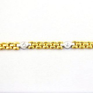 Brillantarmband aus 750 Gelb- und Weißgold, nachhaltiger second hand Schmuck perfekt aufgearbeitet