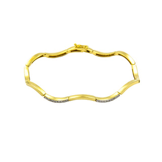 Brillantarmband aus 585 Gelb- und Weißgold, nachhaltiger second hand Schmuck perfekt aufgearbeitet