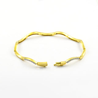 Brillantarmband aus 585 Gelb- und Weißgold, nachhaltiger second hand Schmuck perfekt aufgearbeitet
