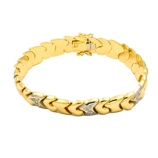 Armband aus 585 Gelb- und Weißgold mit Diamant, nachhaltiger second hand Schmuck perfekt aufgearbeitet