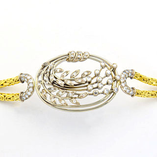 Diamantarmband aus 750 Gelb- und Weißgold, nachhaltiger second hand Schmuck perfekt aufgearbeitet