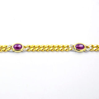 Armband aus 585 Gelb- und Weißgold mit Rubin und Brillant, nachhaltiger second hand Schmuck perfekt aufgearbeitet