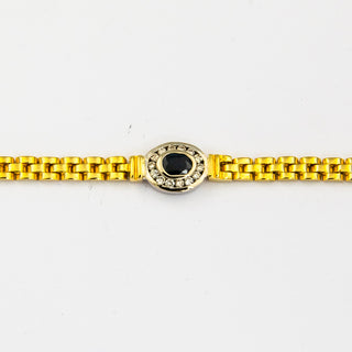 Armband aus 585 Gelb- und Weißgold mit Saphir und Brillant, nachhaltiger second hand Schmuck perfekt aufgearbeitet