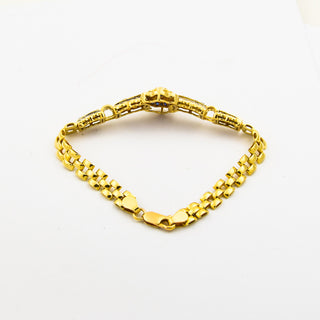 Armband aus 750 Gelb- und Weißgold mit Saphir und Diamant, nachhaltiger second hand Schmuck perfekt aufgearbeitet