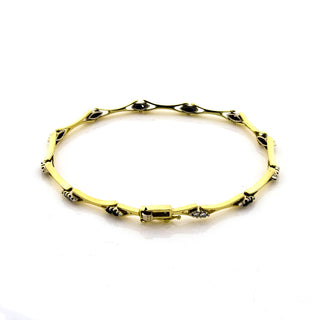 Saphirarmband aus 750 Gelb- und Weißgold mit Diamant, nachhaltiger second hand Schmuck perfekt aufgearbeitet